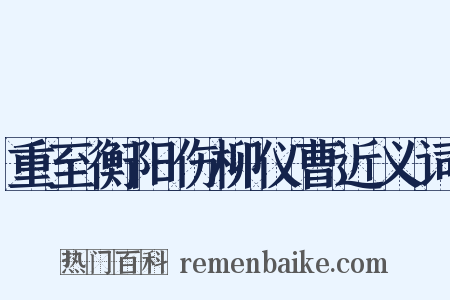 重至衡阳伤柳仪曹近义词是什么意思的图片